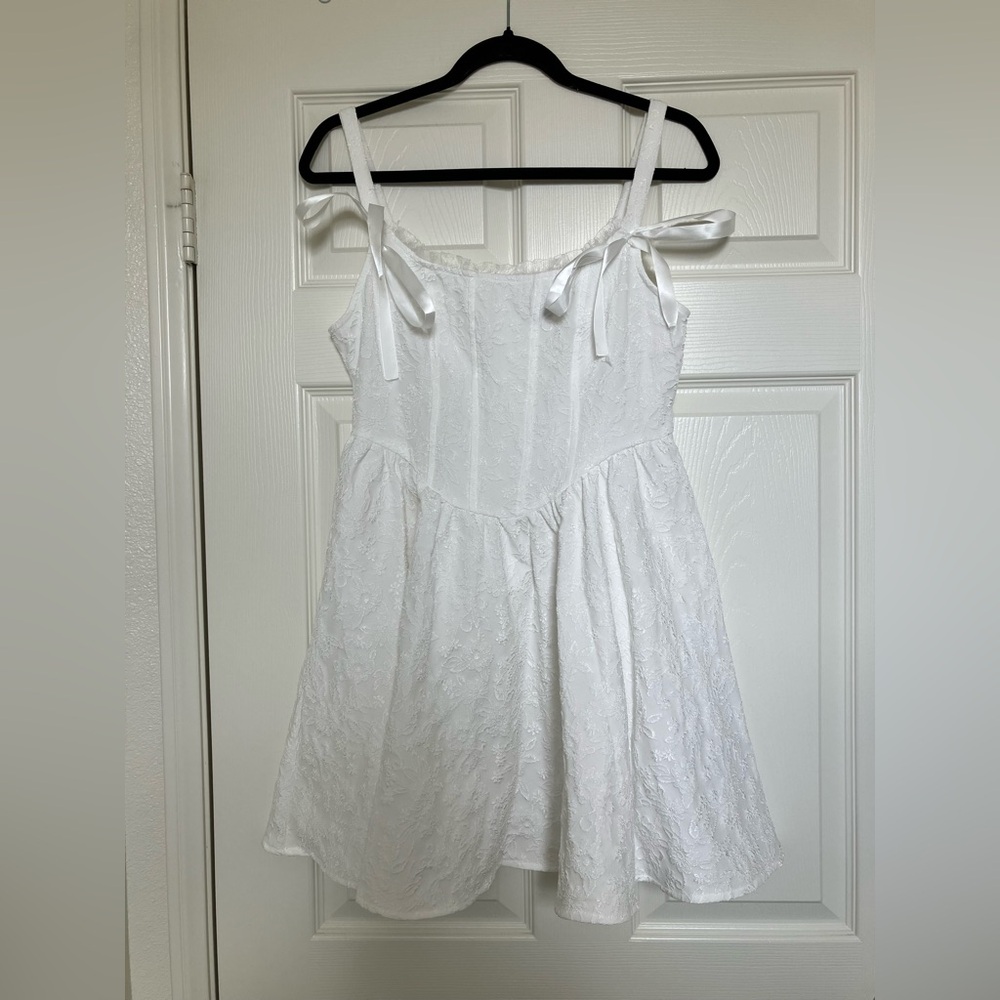 White mini corset dress